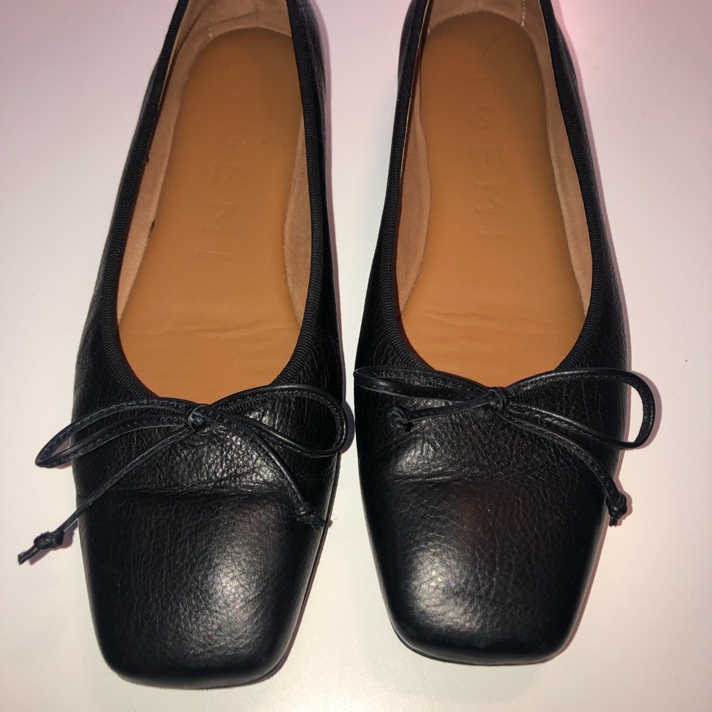 M. Gemi The Danza Black Leather Ballet Flat Size 36.5